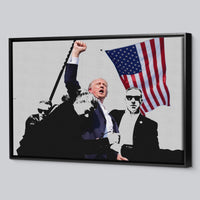 Load image into Gallery viewer, Epic Presidential Shooting Donald Trump Framed Canvas Horizontal Wall Art
