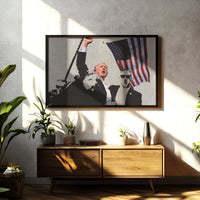 Load image into Gallery viewer, Epic Presidential Shooting Donald Trump Framed Canvas Horizontal Wall Art
