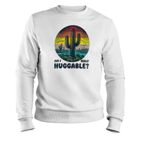 Load image into Gallery viewer, Am I Really Huggable Crewneck Sweatshir white color
