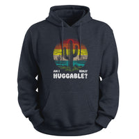 Load image into Gallery viewer, Am I Really Huggable Hoodie Heather navy color
