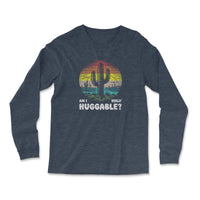 Load image into Gallery viewer, Am I Really Huggable Long Sleeve Shirt Heather Navy color
