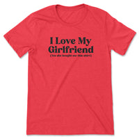 Load image into Gallery viewer, Girlfriend Approved Tee heather red color
