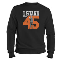 Load image into Gallery viewer, i stand with 45 donald trump crewneck sweatshirt, black
