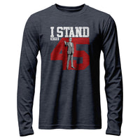 Load image into Gallery viewer, I Stand With 45 Long Sleeve Shirt heather navy color

