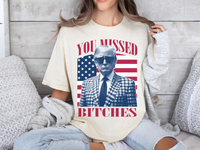 Load image into Gallery viewer, Missed Trump Bootleg T-shirt ivory color
