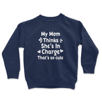 Load image into Gallery viewer, I&#39;m In Charge Youth Crewneck navy color
