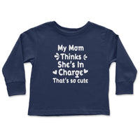 Load image into Gallery viewer, I'm In Charge Toddler Long Sleeve navy color
