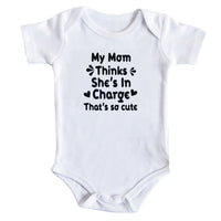 Load image into Gallery viewer, I&#39;m In Charge Baby Onesie white  color
