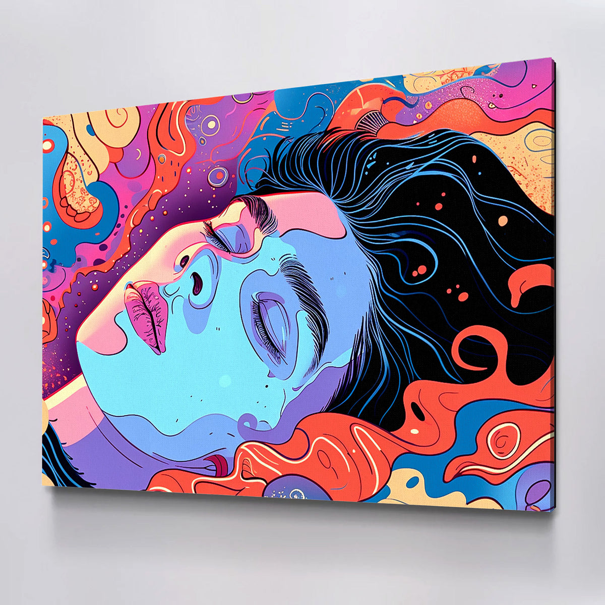 Psychedelic Lady Horizontal Canvas Wall Art