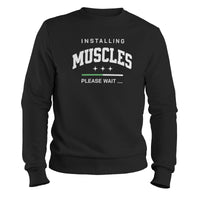Load image into Gallery viewer, Installing Muscles Crewneck Sweatshirt black color
