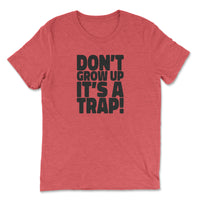 Load image into Gallery viewer, Don&#39;t grow up, It&#39;s a trap Triblend T-shirt red color
