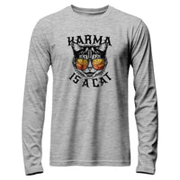 Load image into Gallery viewer, Karma is a Cat Long Sleeve Shirt Athletic Heather color
