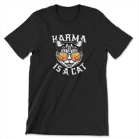 Load image into Gallery viewer, Karma is a Cat Tee Black  Color

