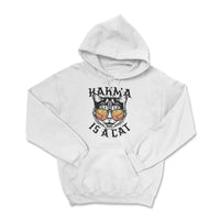 Load image into Gallery viewer, Karma is a Cat Hoodie White Color
