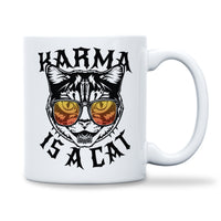 Load image into Gallery viewer, Karma is a Cat Mug 11oz white color
