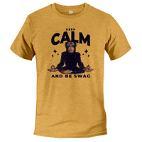 Load image into Gallery viewer, Keep Calm Premium Triblend MONKEY MEIDITATING T-Shirt Mustard Color

