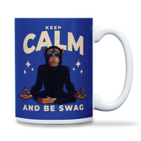 Load image into Gallery viewer, Keep Calm and Be Swag Mug 15oz dark blue color
