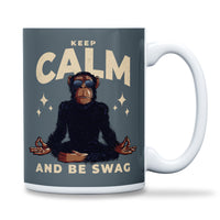 Load image into Gallery viewer, Keep Calm and Be Swag Mug 15oz dark grey color
