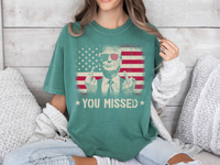 Load image into Gallery viewer, You Missed Trump Bootleg T-shirt light green color
