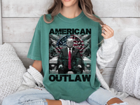 Load image into Gallery viewer, American Outlaw Bootleg T-shirt light green color
