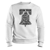 Load image into Gallery viewer, words of liberty, liberty bell sweatshirt, national treasure, justice, symbol
