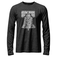 Load image into Gallery viewer, Words of Liberty Long Sleeve Shirt Dark Grey Heather color 
