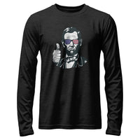 Load image into Gallery viewer, abe approves abraham lincoln patriotic shirt, with thumbs up black heather
