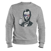 Load image into Gallery viewer, abe approves abrham lincoln crewneck sweatshirt, thumbs up funny
