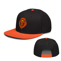 Load image into Gallery viewer, Lion Head Snapback Hat Orange black color
