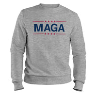 Load image into Gallery viewer, MAGA Patriotic Crewneck Sweatshirt sport grey color
