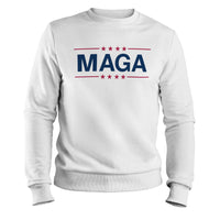Load image into Gallery viewer, MAGA Patriotic Crewneck Sweatshirt white color
