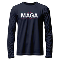 Load image into Gallery viewer, MAGA Patriotic Long sleeve Shirt navy color

