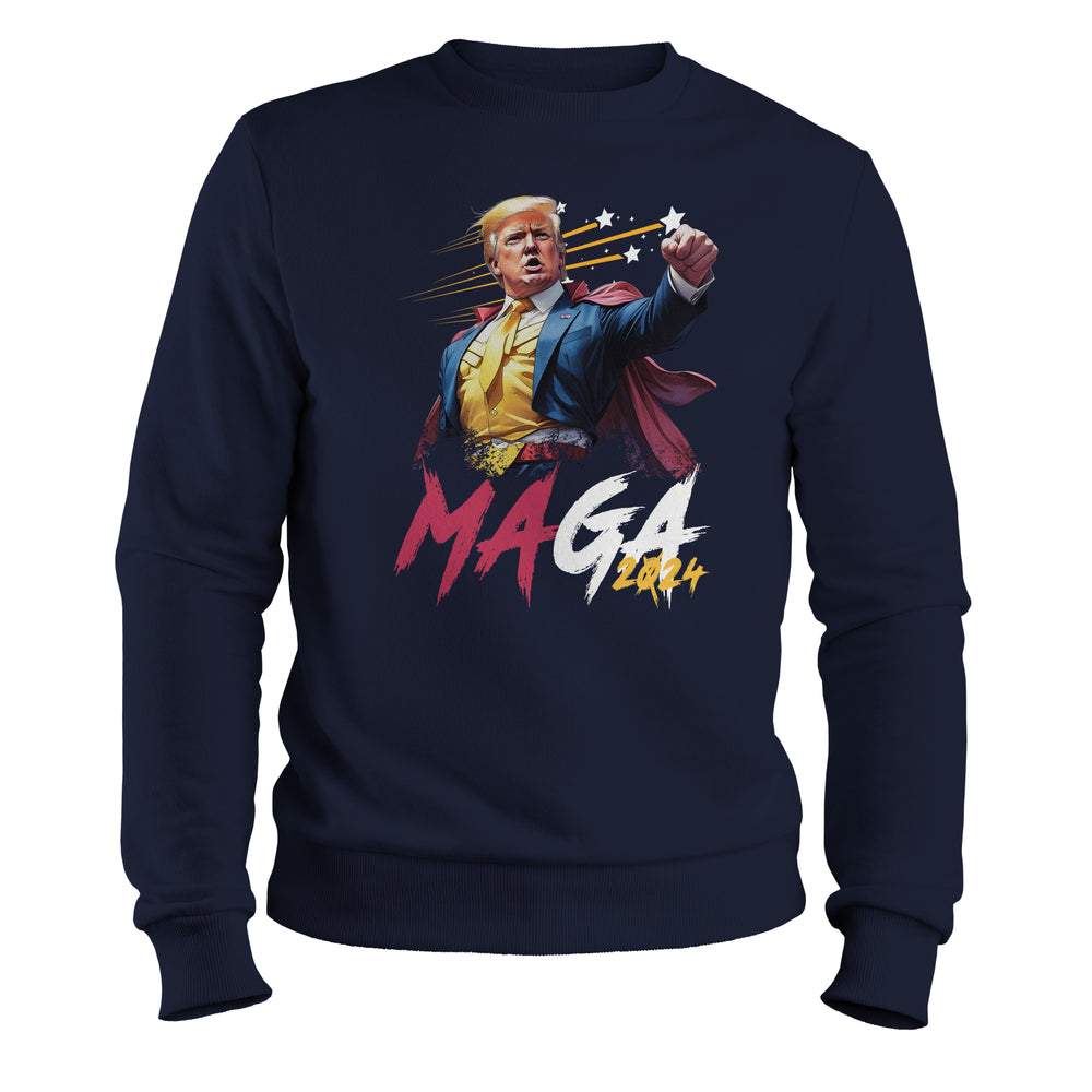 MAGA 2024 crewneck sweatshirt navy color