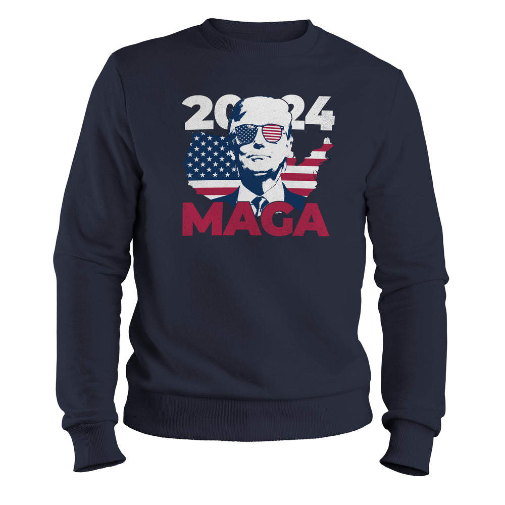 Maga 2024 Crewnecks Sweatshirt navy color