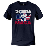Load image into Gallery viewer, MAGA 2024 T- shirt Heather Navy Color
