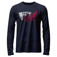 Load image into Gallery viewer, Make America Great Again Long Sleeve Heather Navy color
