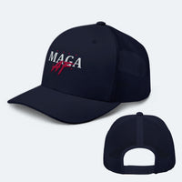 Load image into Gallery viewer, MAGA AF Trump trucker Hat Cap navy color
