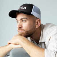 Load image into Gallery viewer, MAGA trucker hat model
