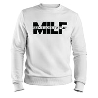 Load image into Gallery viewer, MILF Crewneck Sweatshirt white  color
