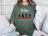 Load image into Gallery viewer, Donald Trump The Return Bootleg T-Shirt moss color
