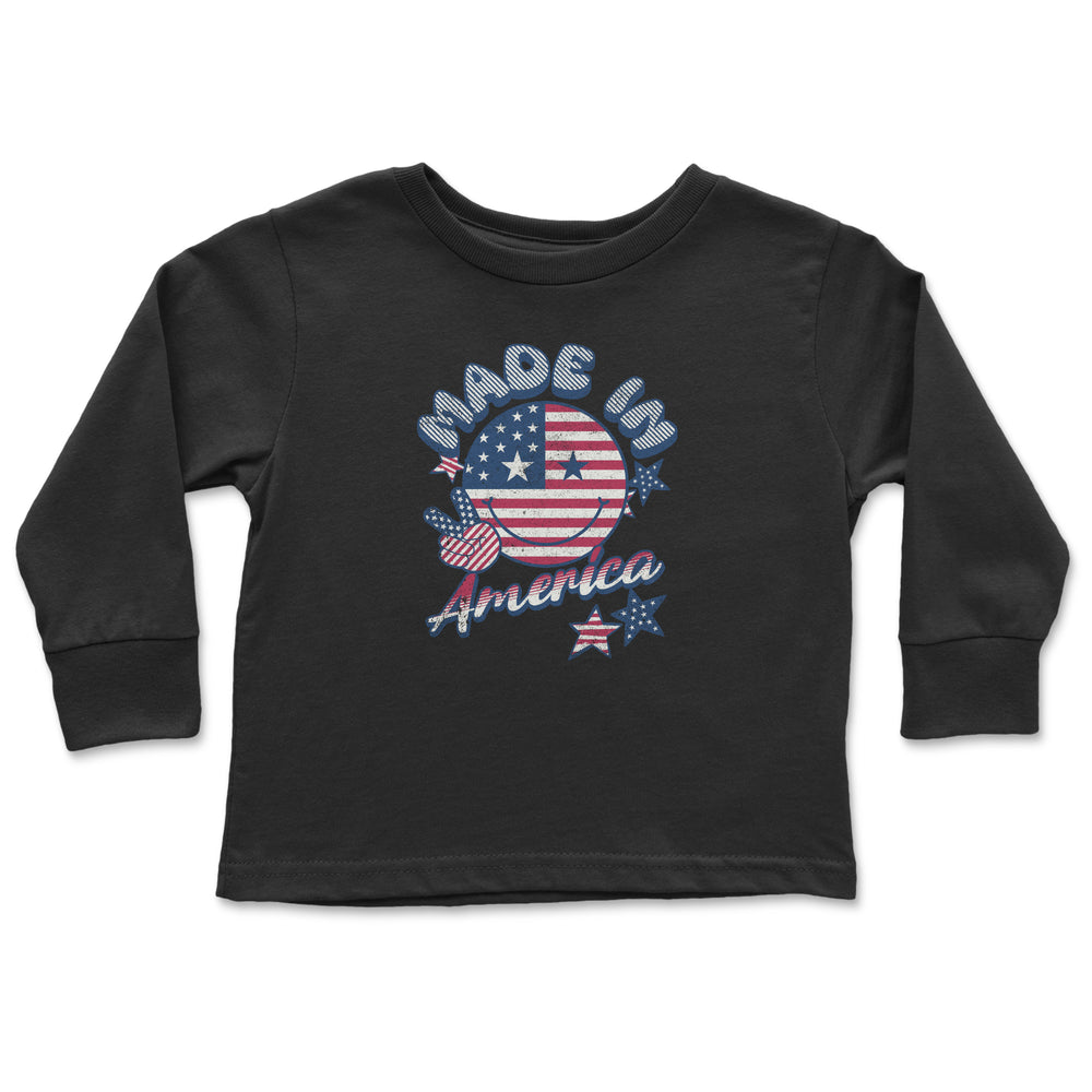made in america toddler long sleeve shirt, cute toddler tshirt