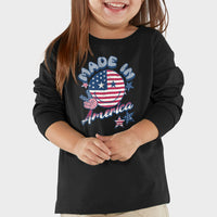 Load image into Gallery viewer, Made in America Toddler Long Sleeve Shirt | Model 
