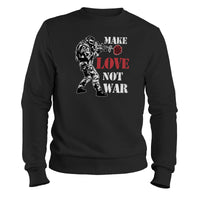 Load image into Gallery viewer, make love not war sweatshirt, military themed design
