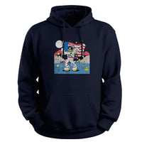 Load image into Gallery viewer, moonwalk marvel, fun astronaut design shirt with american flag
