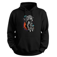 Load image into Gallery viewer, cosmic valor astronaut hooded sweatshirt, black
