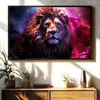 Load image into Gallery viewer, Mighty Lion Framed Canvas Horizontal Wall Art
