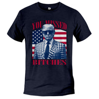 Load image into Gallery viewer, Missed Trump T-shirt heather navy color
