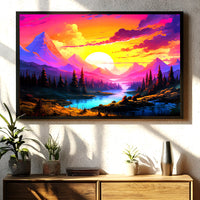 Load image into Gallery viewer, Mountain Landscape Horizontal Framed Canvas Wall Art
