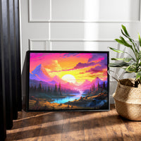 Load image into Gallery viewer, Mountain Landscape Horizontal Framed Canvas Wall Art
