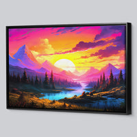 Load image into Gallery viewer, Mountain Landscape Horizontal Framed Canvas Wall Art
